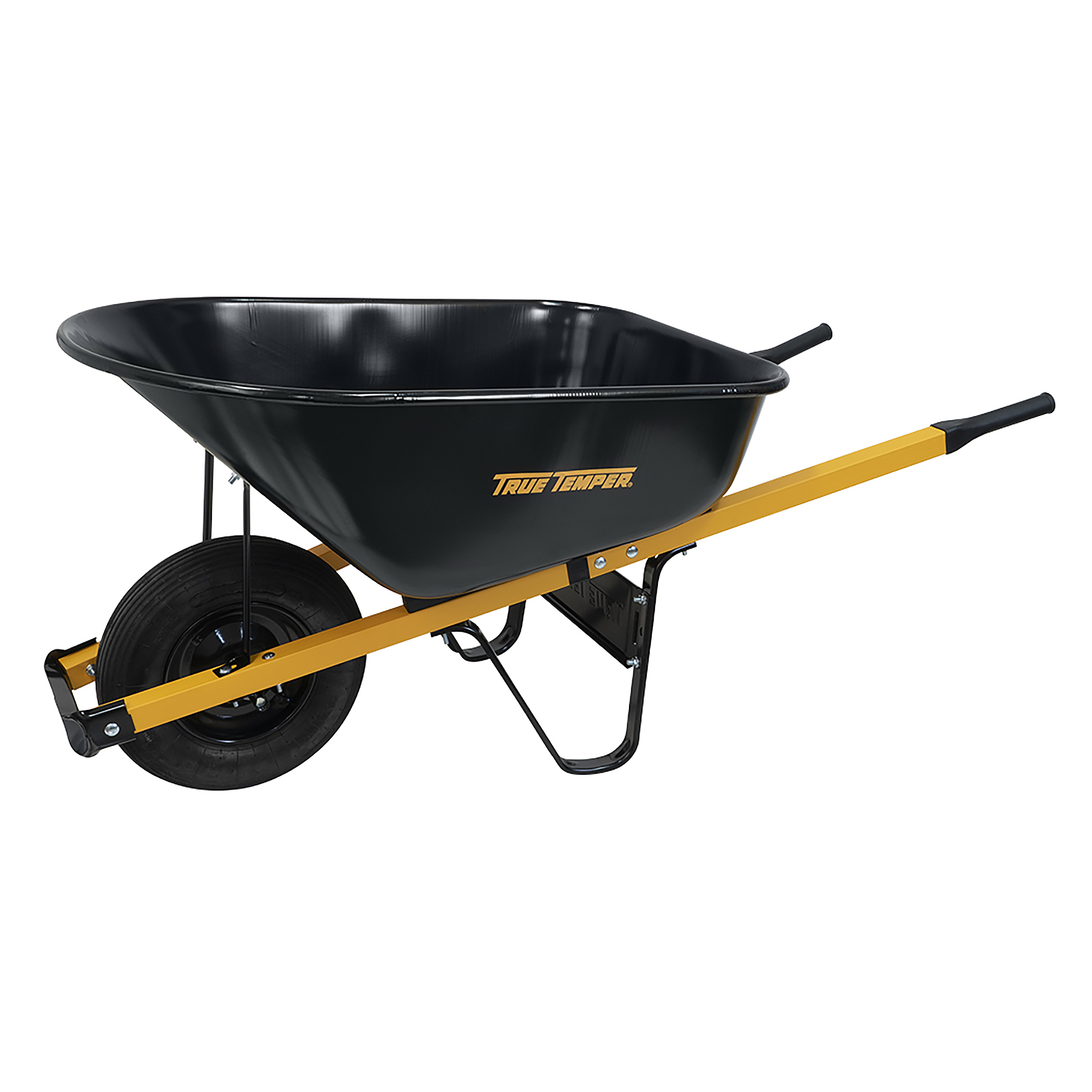 True Temper 6 Cubic Foot Steel Wheelbarrow with Pneumatic Tire, Model R6STPTEC
